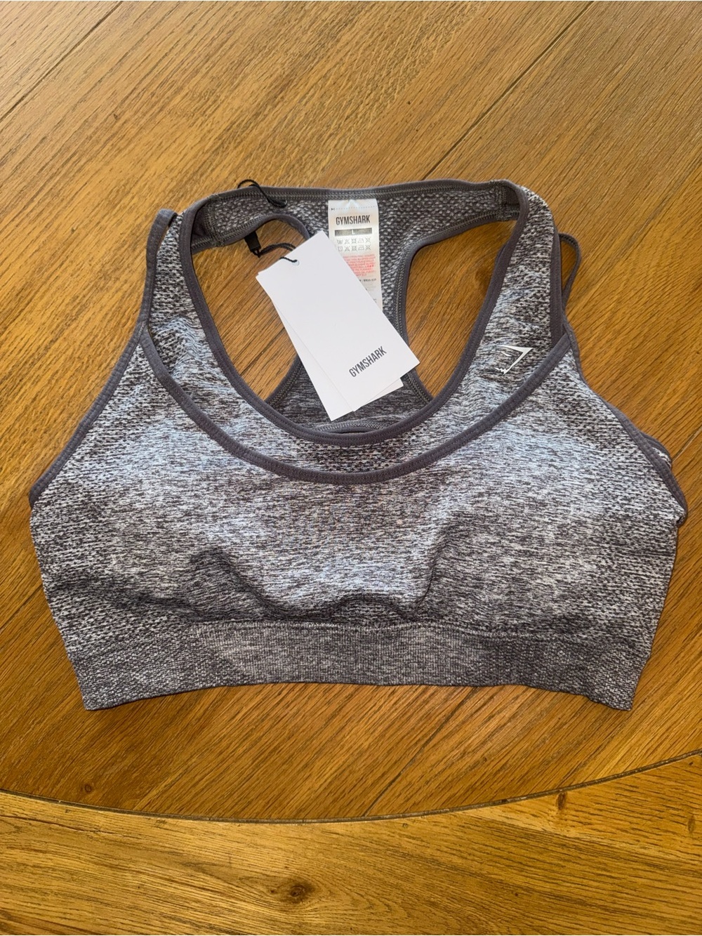 Gymshark Heathered Grey Seamless Racerback Sports Bra